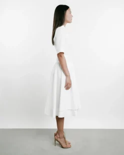 Short-Sleeved Belted Dress