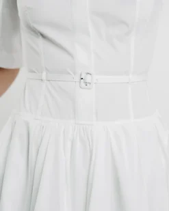 Short-Sleeved Belted Dress