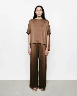 Silk Wide-Leg Pants