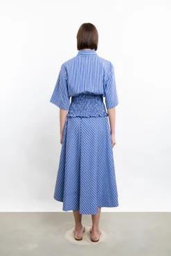 Smocked Button-Up Top