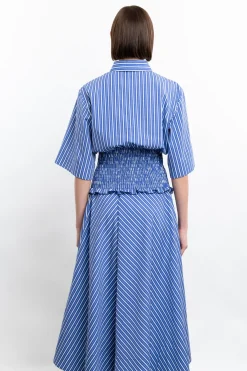 Smocked Button-Up Top