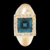 Square London Blue Topaz Huggie (Single)