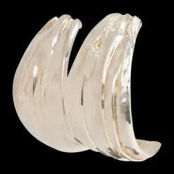 Sterling Silver Large Petal Hoops