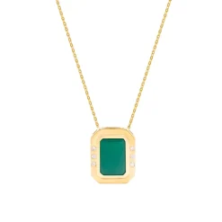 Stones of Wisdom Octagon Green Onyx Necklace