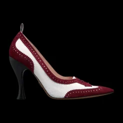 Suede Low Throat Wingtip Pump