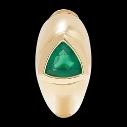 Triangle Green Onyx Huggie (Single)
