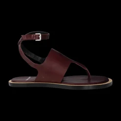 Vedra Leather Thong Ankle-Strap Sandals