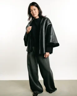 V-Neck Shearling Jacket
