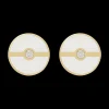 White Large Discs Earrings