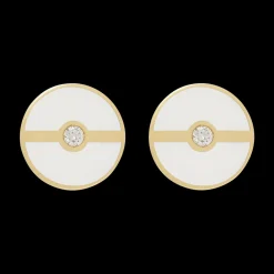 White Large Discs Earrings