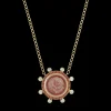 Yellow Gold Pink Opal Ruby Diamond Blossom Caspian Necklace